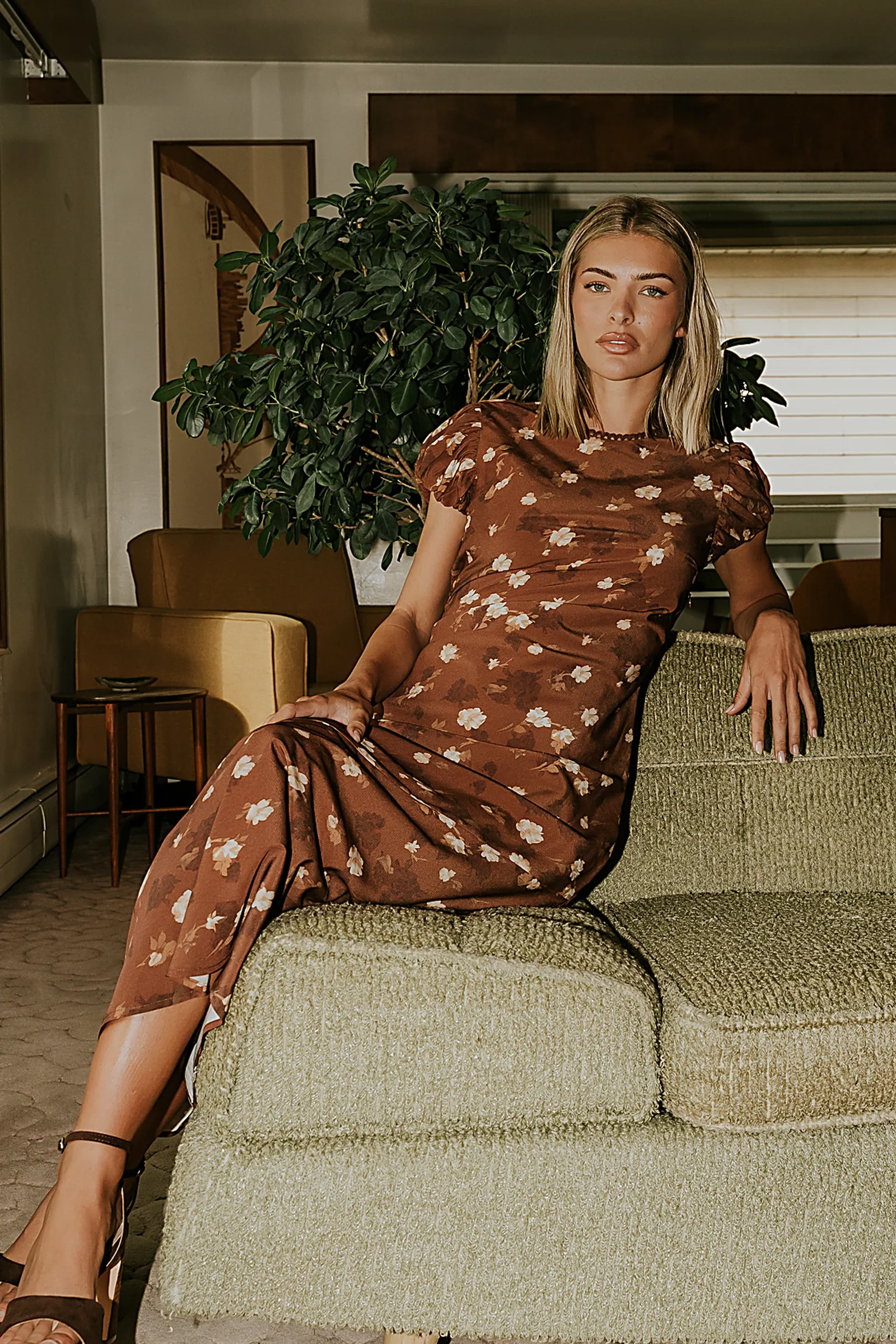 Image of Ellianna Floral Maxi Dress in Brown