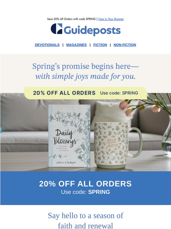 Shopguidepost Org Guideposts: Happy Spring! Here's 20% OFF Everything to Brighten Your ...