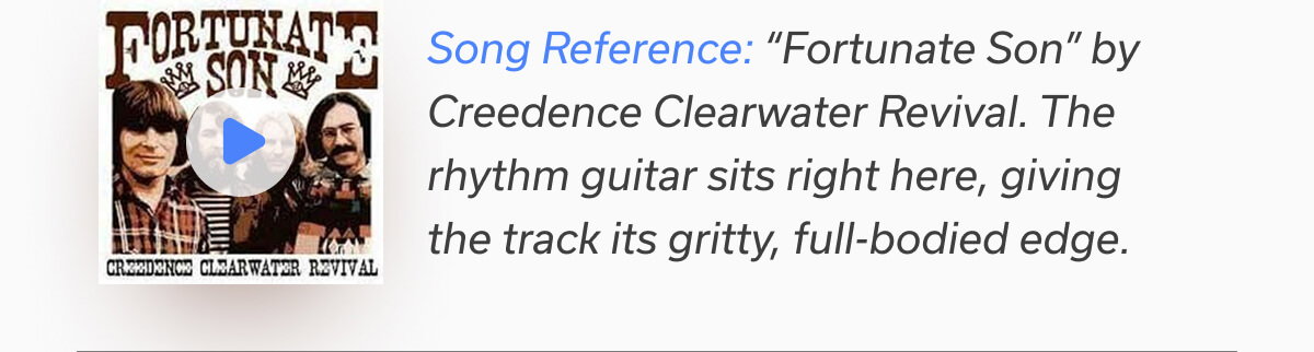 Song Reference: “Fortunate Son” by Creedence Clearwater Revival. 