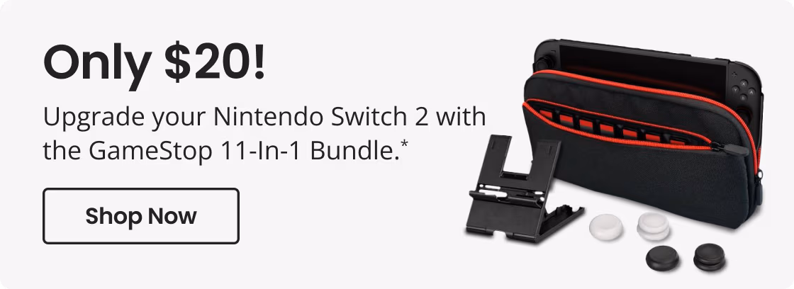 Only $20! | Upgrade your Nintendo Switch 2 with the GameStop 11-in-1 Bundle.* | Shop Now