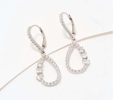 Diamonique x Kathy Levine Fancy That Dangle Earrings Sterling Silver