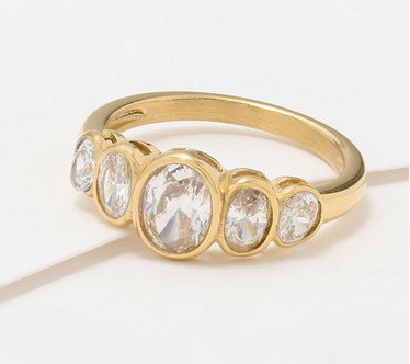 Steel by Diamonique Oval Band Ring