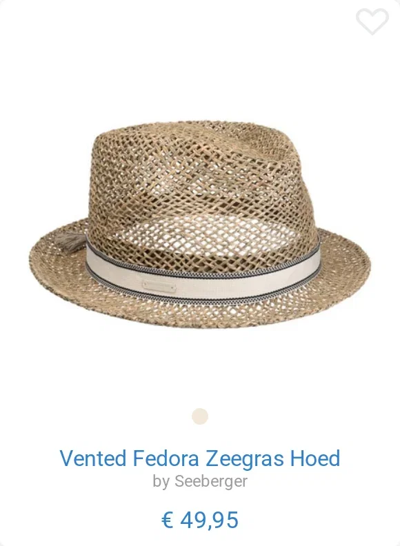 Vented Fedora Zeegras Hoed by Seeberger