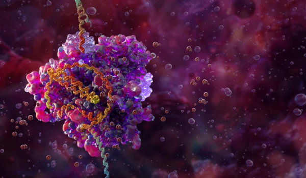 An illustration of a CRISPR-Cas9 gene-editing system.