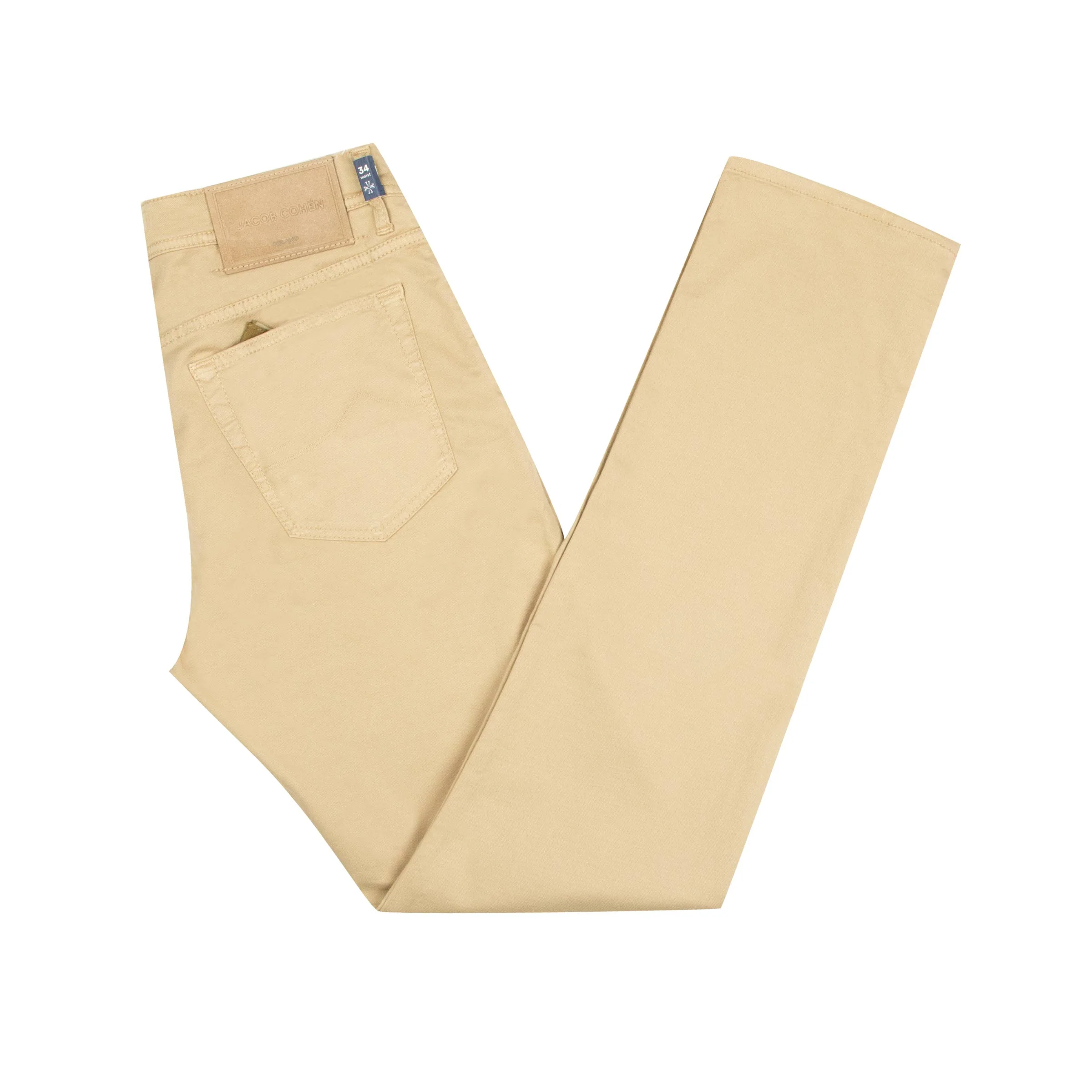 Image of Jacob Cohen - Beige 'Bard' Regular-Slim Stretch Twill Jeans