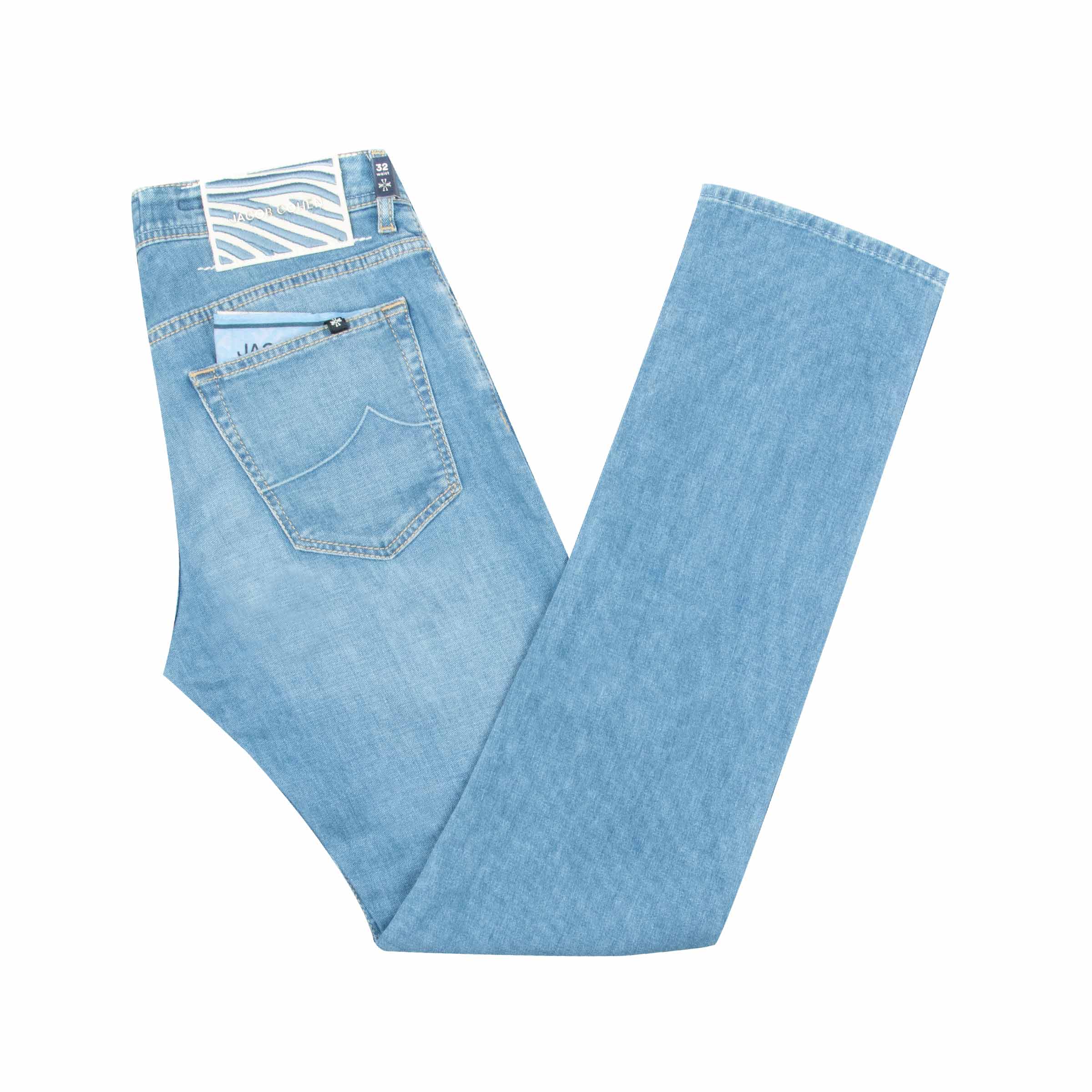 Image of Jacob Cohen -Light Blue 'Bard' Super Stretch Slim Fit Jeans
