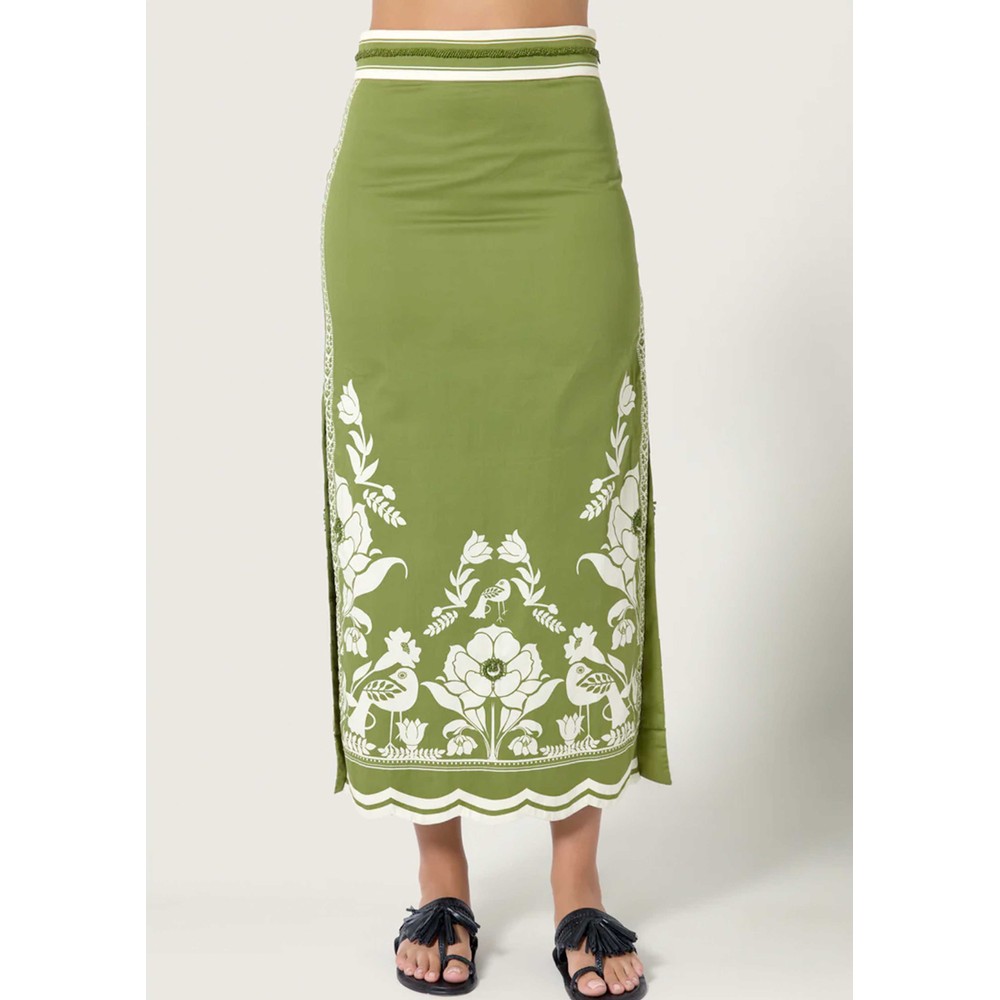 Image of Sandina Skirt - Green/Papyrus