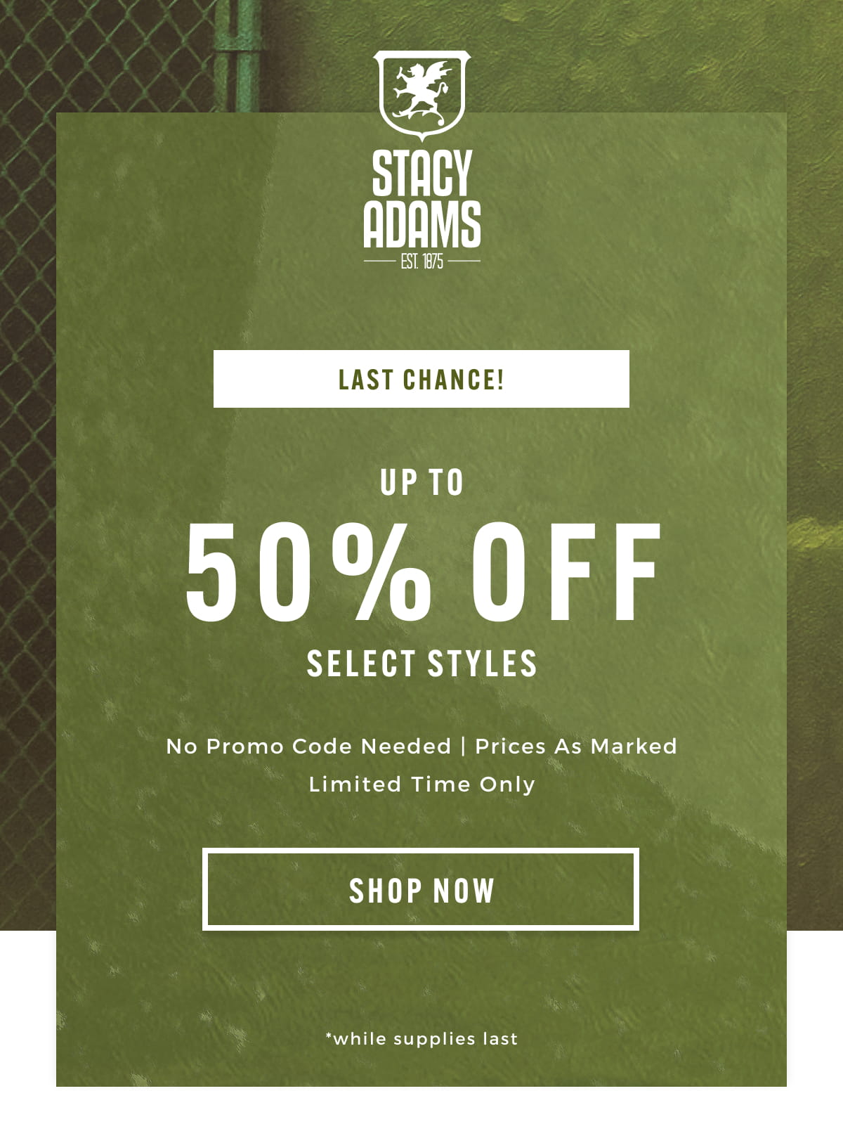 Up to 50% off select styles. No promo code needed. Limited time only. Display images to learn more.