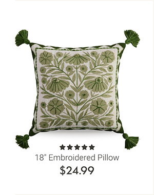18" Embroidered Pillow