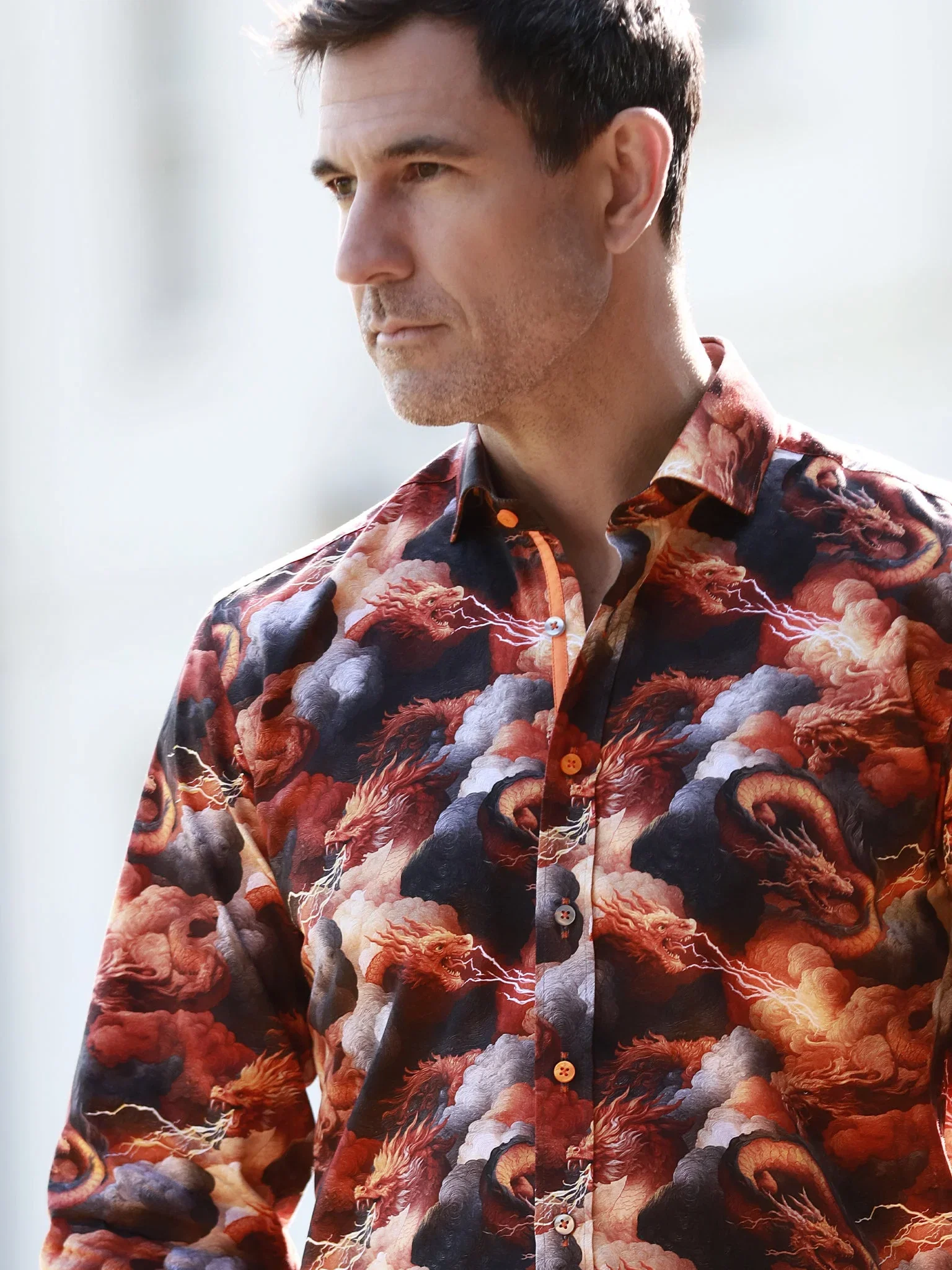 Image of BATTLE OF THE DRAGONS PRINT SHIRT