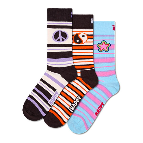 3-Pack Stripe Symbols Socks