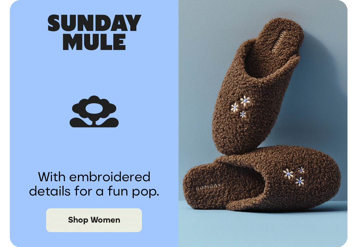 SUNDAY MULE | With embroidered details for a fun pop. | Shop Women