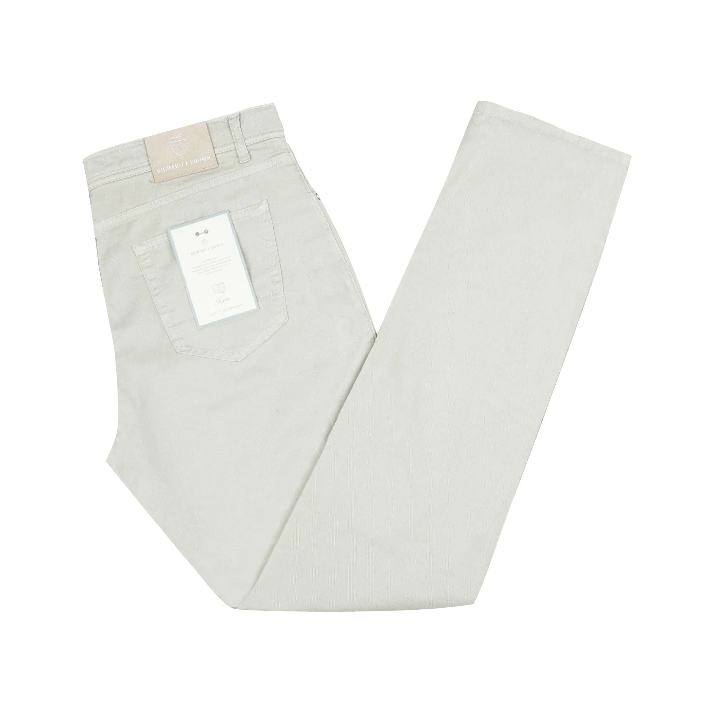 Image of Richard J Brown - Sage Green 'Milano' Cotton Regular Fit Jeans