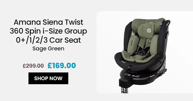 Amana Siena Twist 360 Spin i-Size Group 0-1-2-3 Car Seat – Sage Green 
