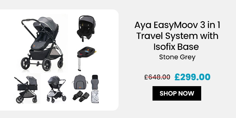 Aya Easymoov 3-in-1 Travel System with Isofix Base – Stone Grey