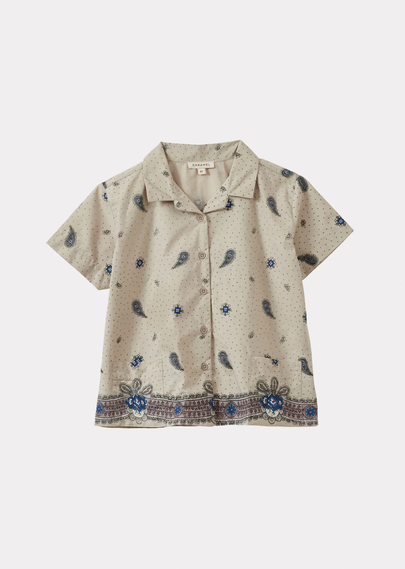 Image of BAMBOO CHILDREN'S COTTON SHIRT - MAUVE PAISLEY PRINT
