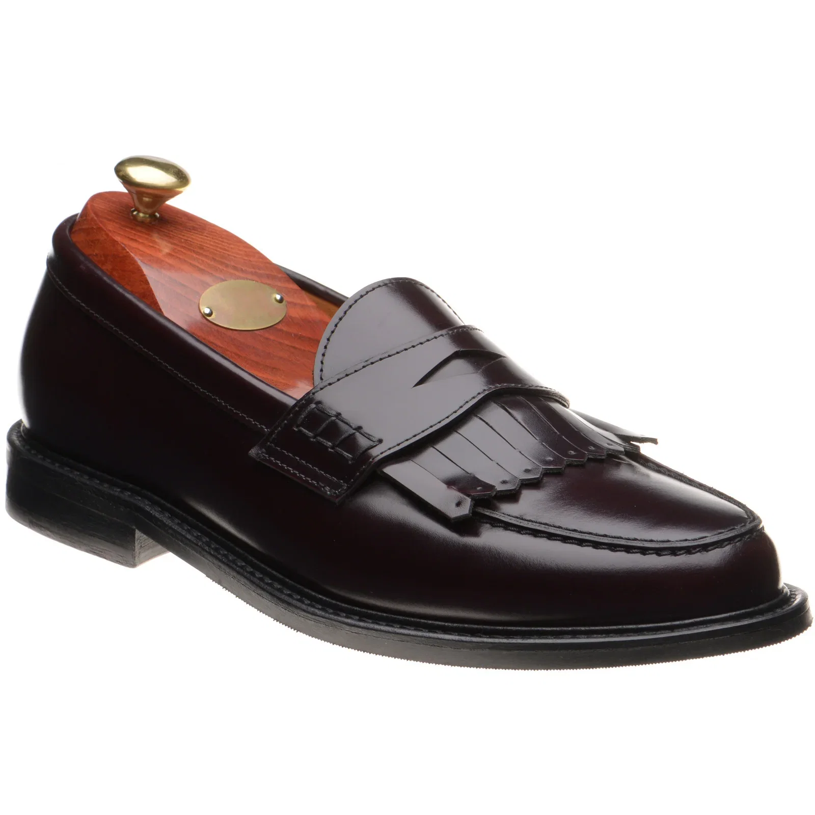 Image of Wildsmith Model 808 rubber-soled loafers in burgundy polished