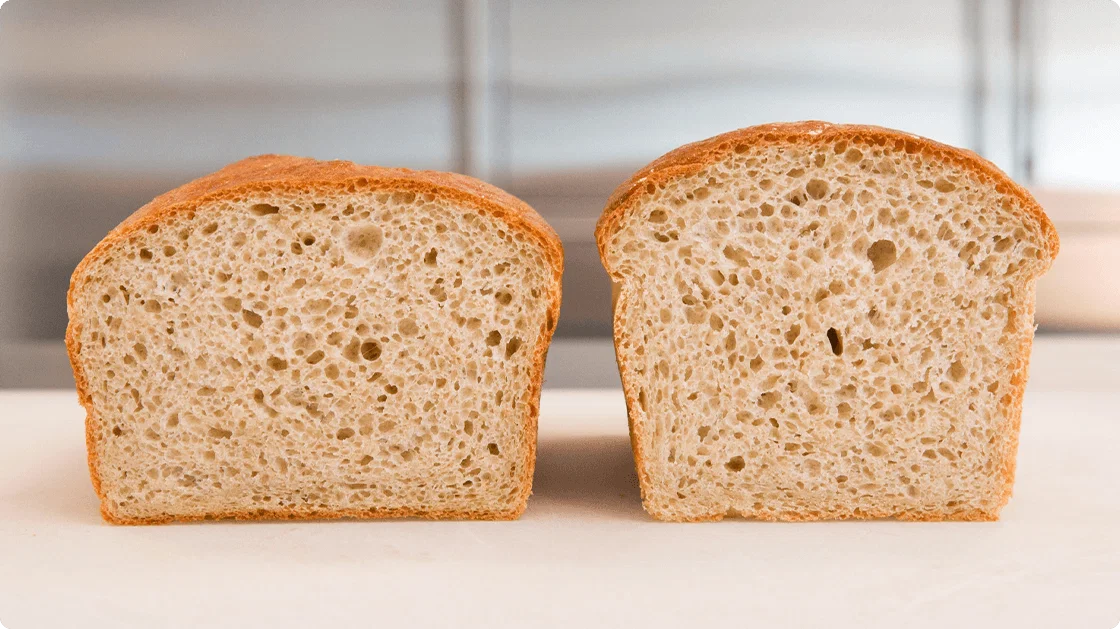 Some loaf pans produced wide loaves, while others yielded taller, prettier baked goods.