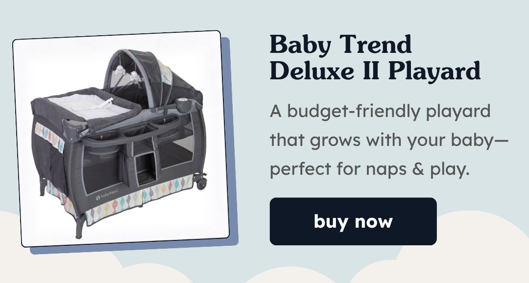 Baby Trend Deluxe II Playard | A budget-friendly playard that grows with your baby—perfect for naps & play.