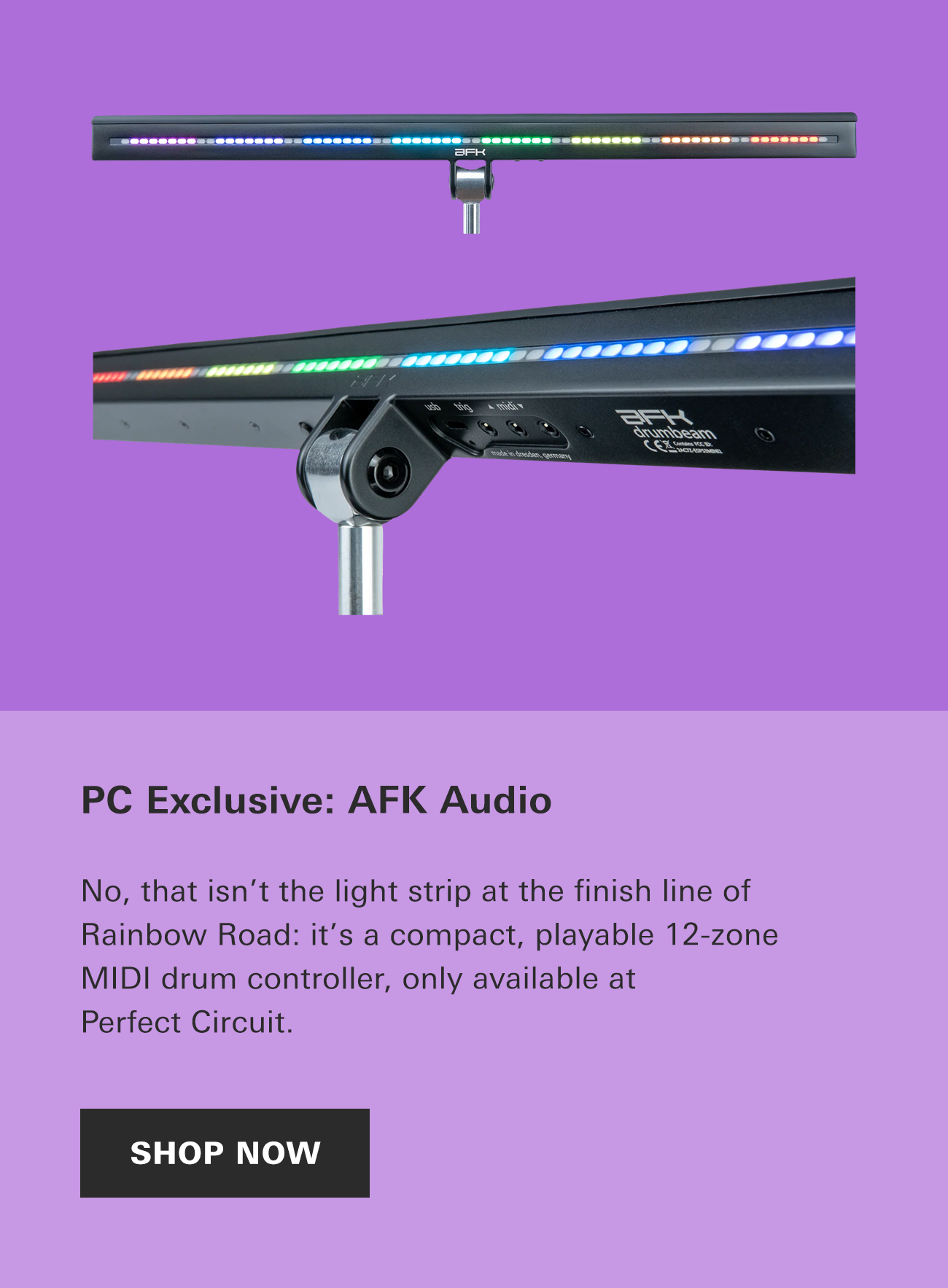 Perfect Circuit Exclusive! AFK Audio Featuring Drumbeam Percussive MIDI Controller