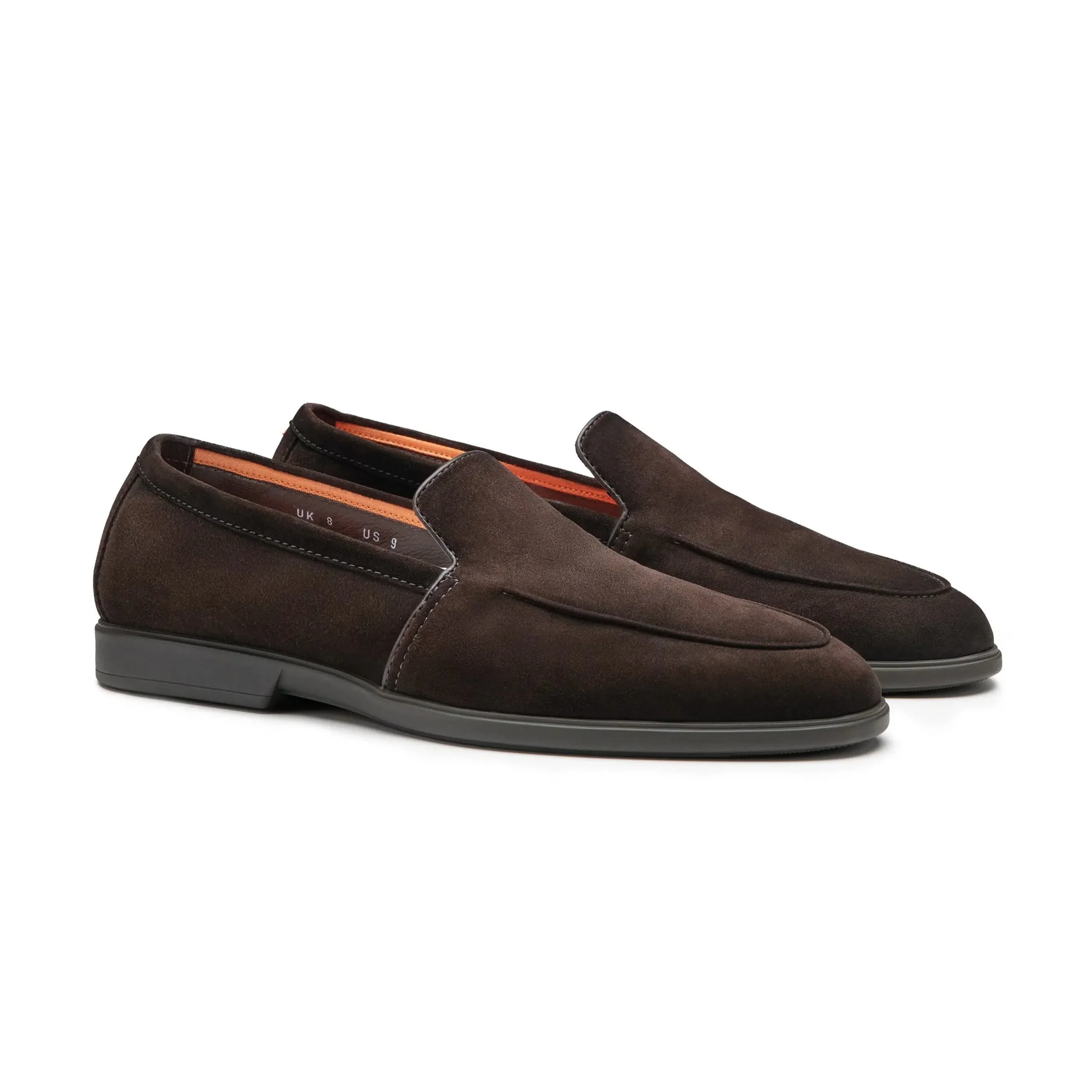 Image of Santoni - Dark Brown Malibu Suede Loafer