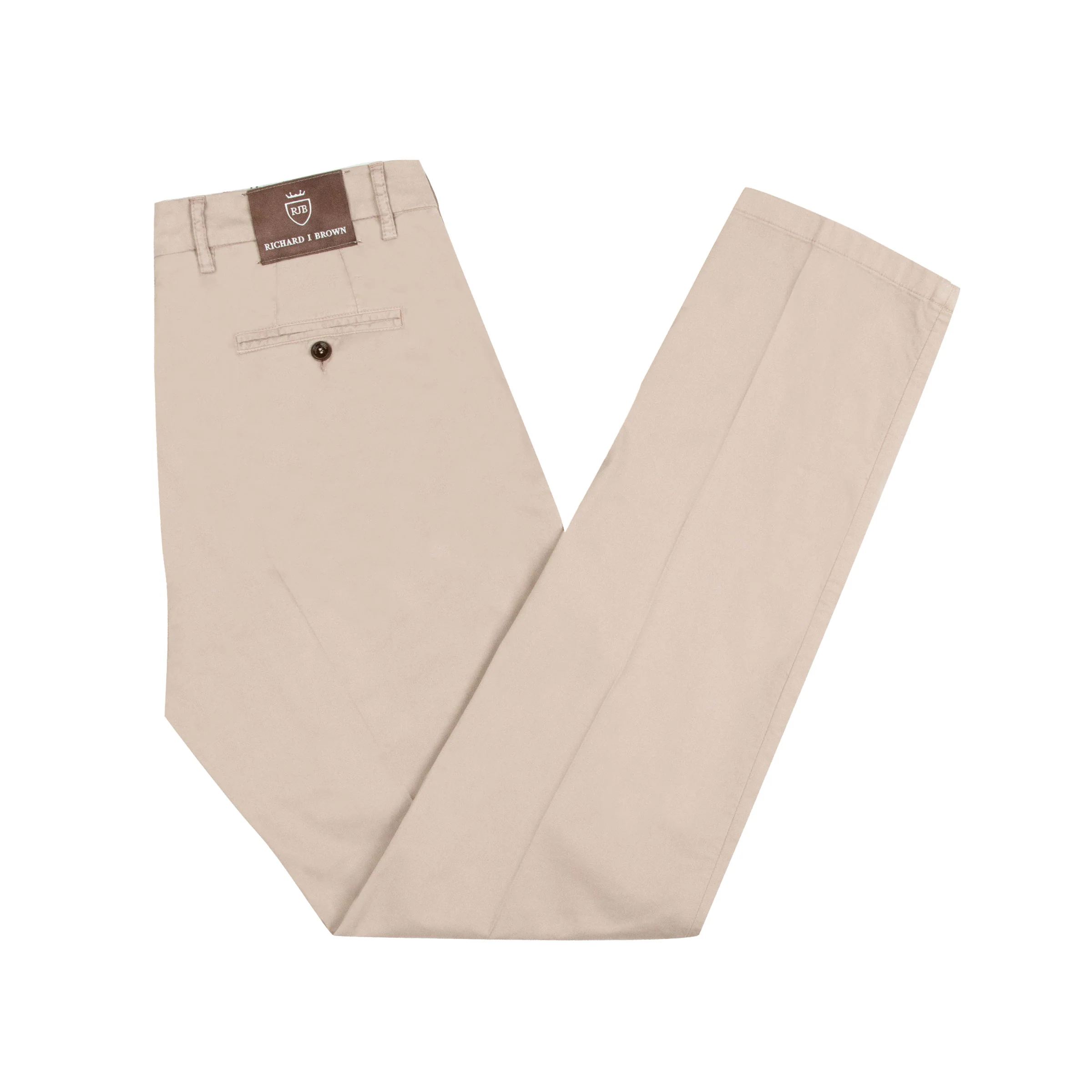 Image of Richard J Brown - Mushroom Brown 'Singapore' Cotton Chinos