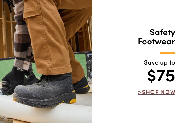 Save up to $75 on Safety Footwear
