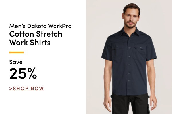 Men's Dakota WorkPro Cotton Stretch Work Shirts Save 25%