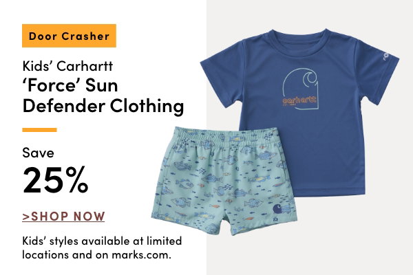 Door Crasher Kids' Carhartt Force Sun Defender Clothing Save 25%