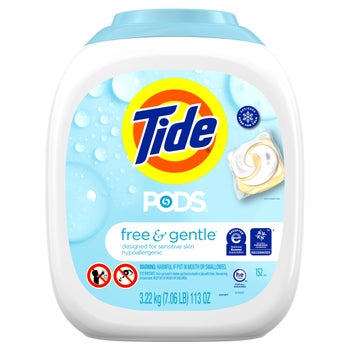 Tide Pods Laundry Detergent Pods, Free and Gentle, 152-Count