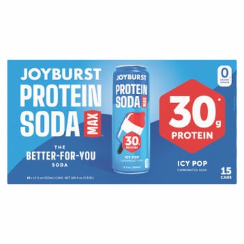 Joyburst 30g Protein Soda, Icy Pop, 12 fl oz, 15-Pack