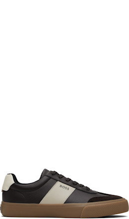 Brown Leather Stripe Logo Sneakers - BOSS