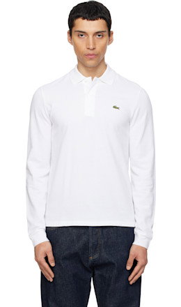 White Classic Fit Long Sleeve L.12.12 Polo - Lacoste