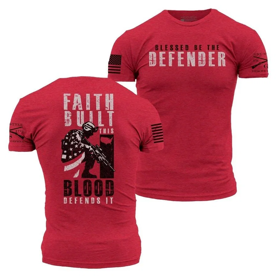 Image of Blessed Be The Defender T-Shirt - Red