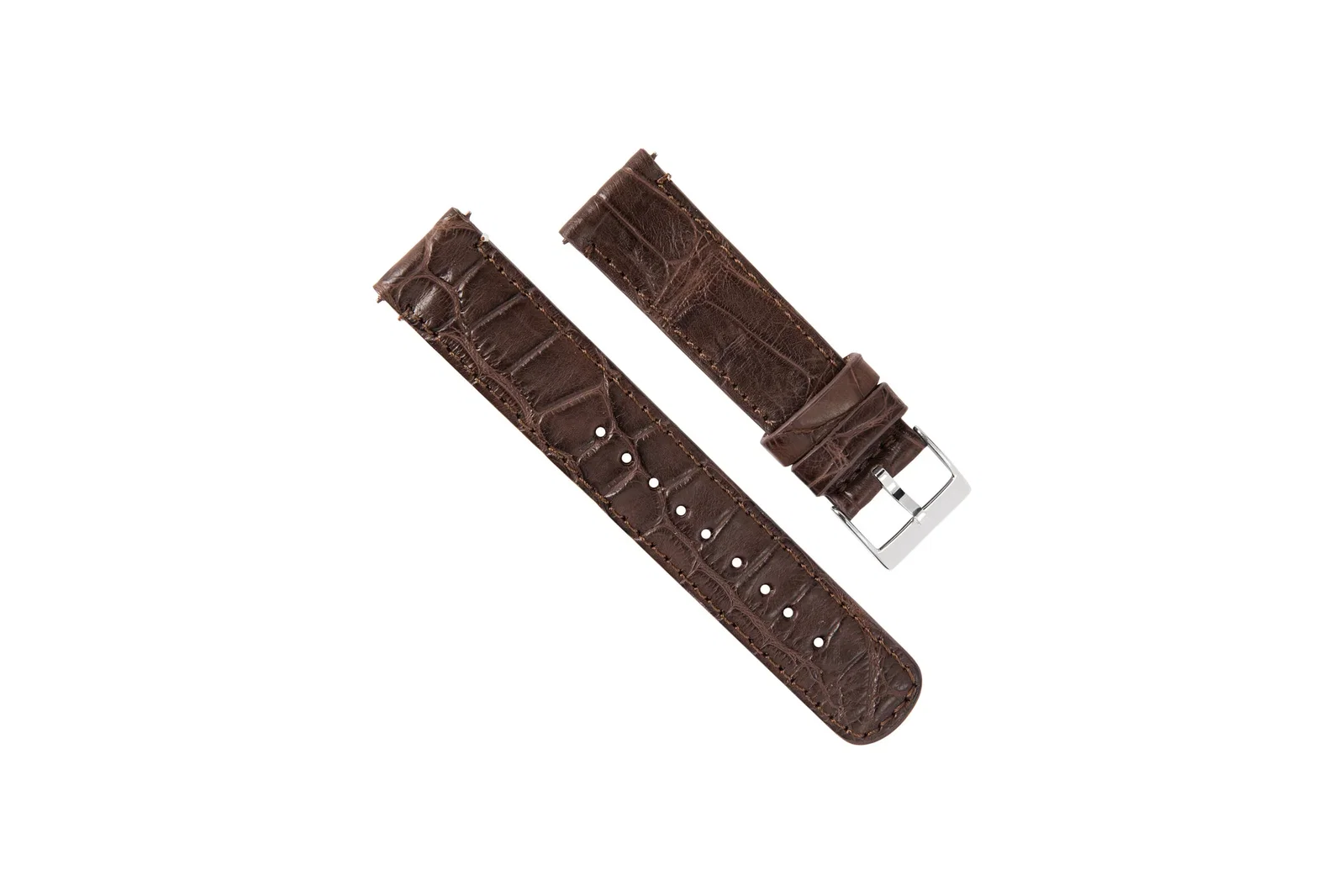 Image of Genuine Alligator Brown Leather Watch Band, Made in USA