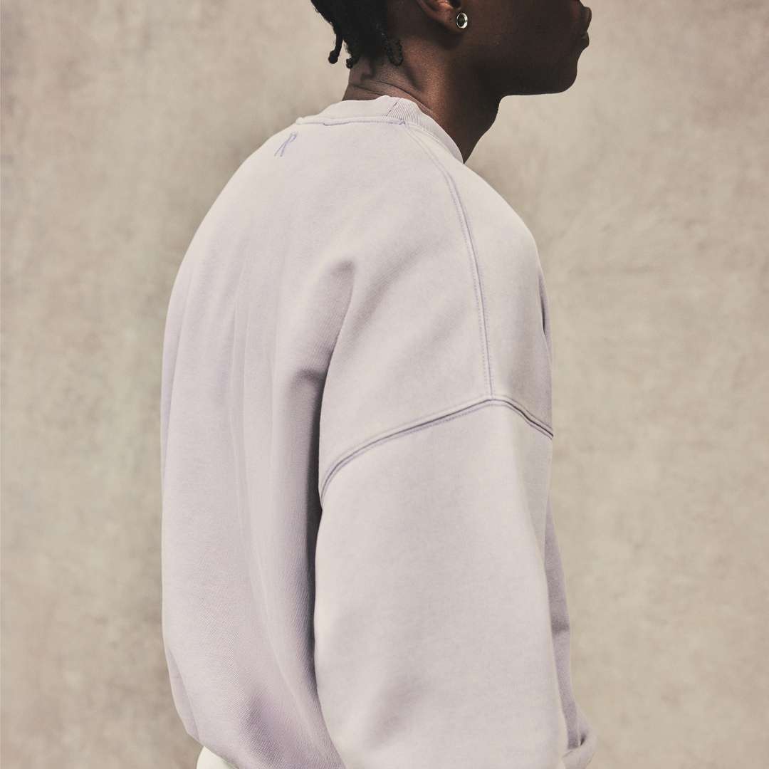 Model wearing the Initial Oversized Sweatshirt in Mist