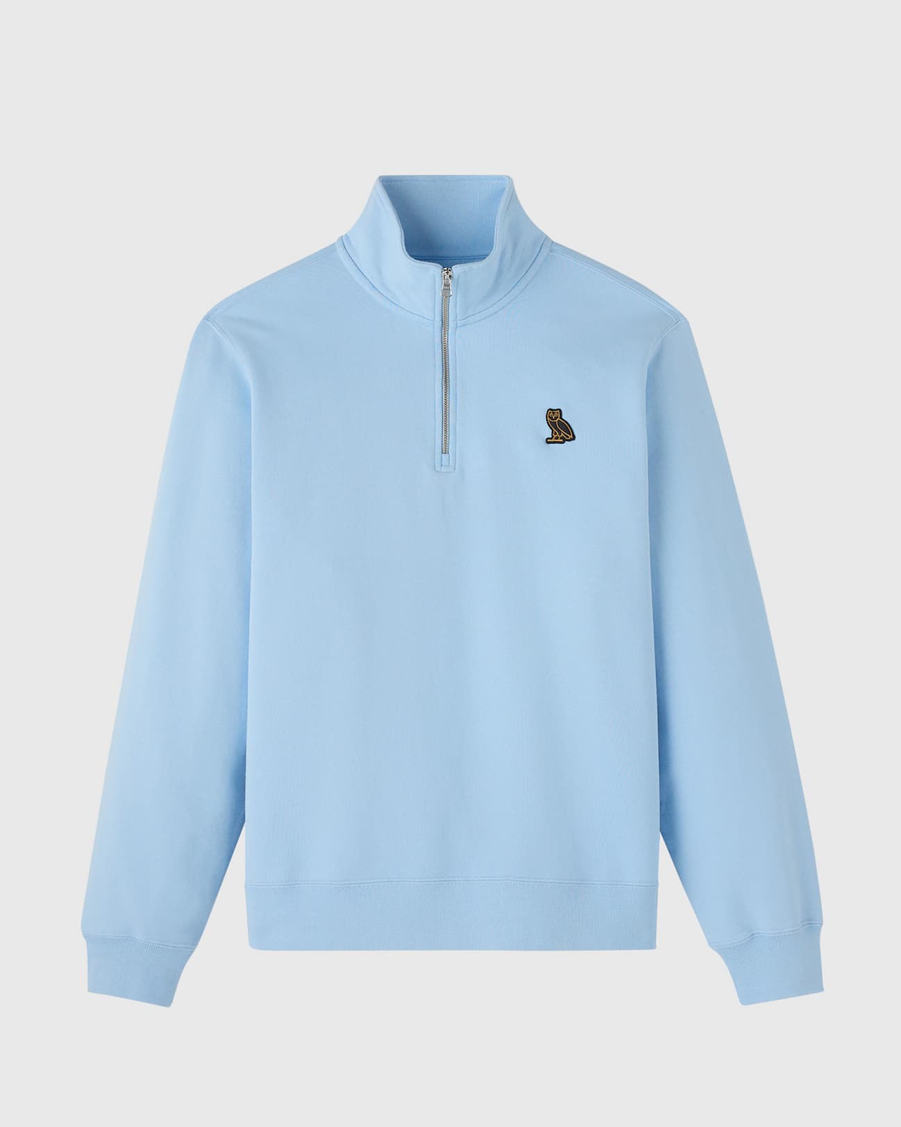 Classic Quarter-Zip Mockneck Sweatshirt - Light Blue