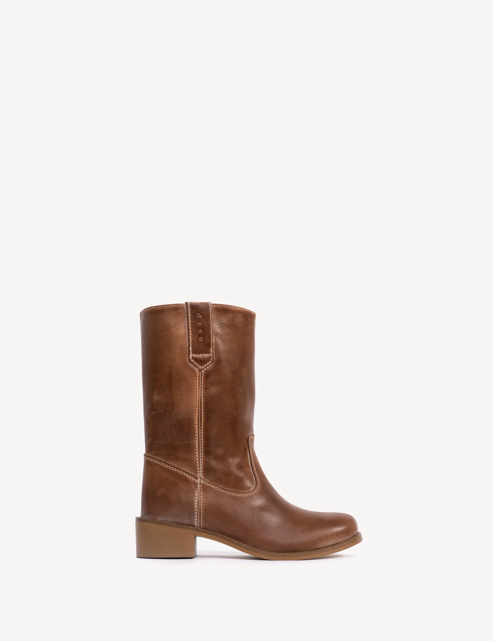 Image of Julia Gaucho Boot In Cognac Escovado Leather