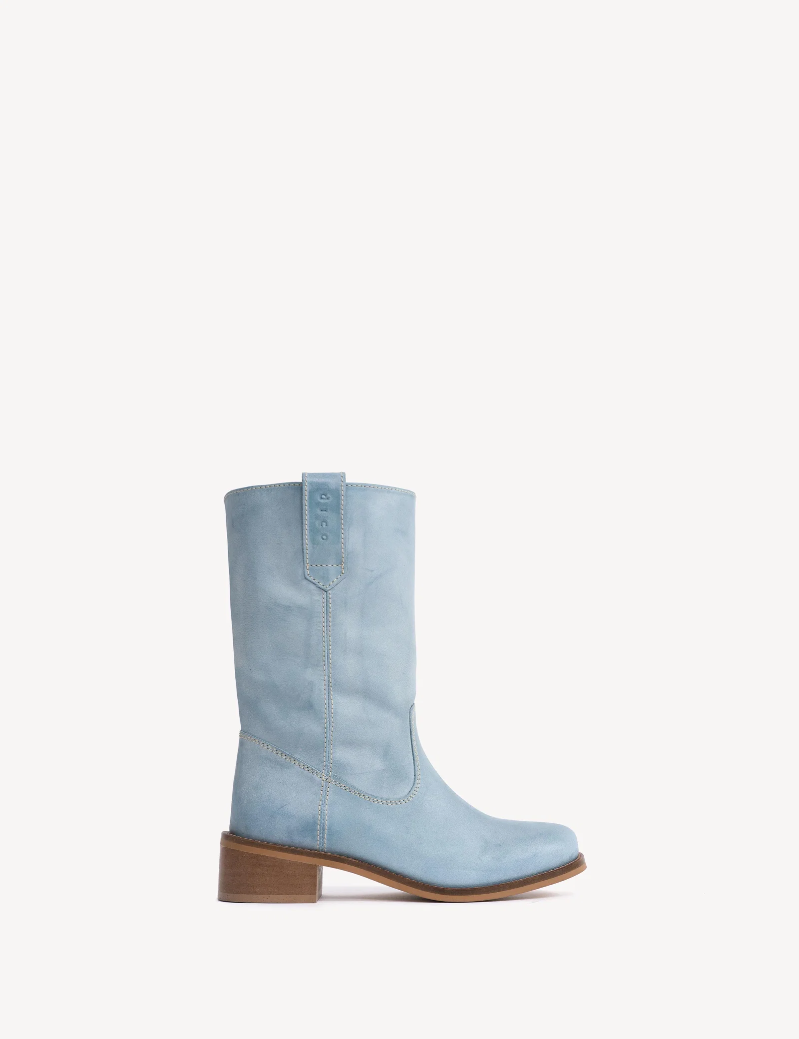 Image of Julia Gaucho Boot In Sky Blue Escovado Leather