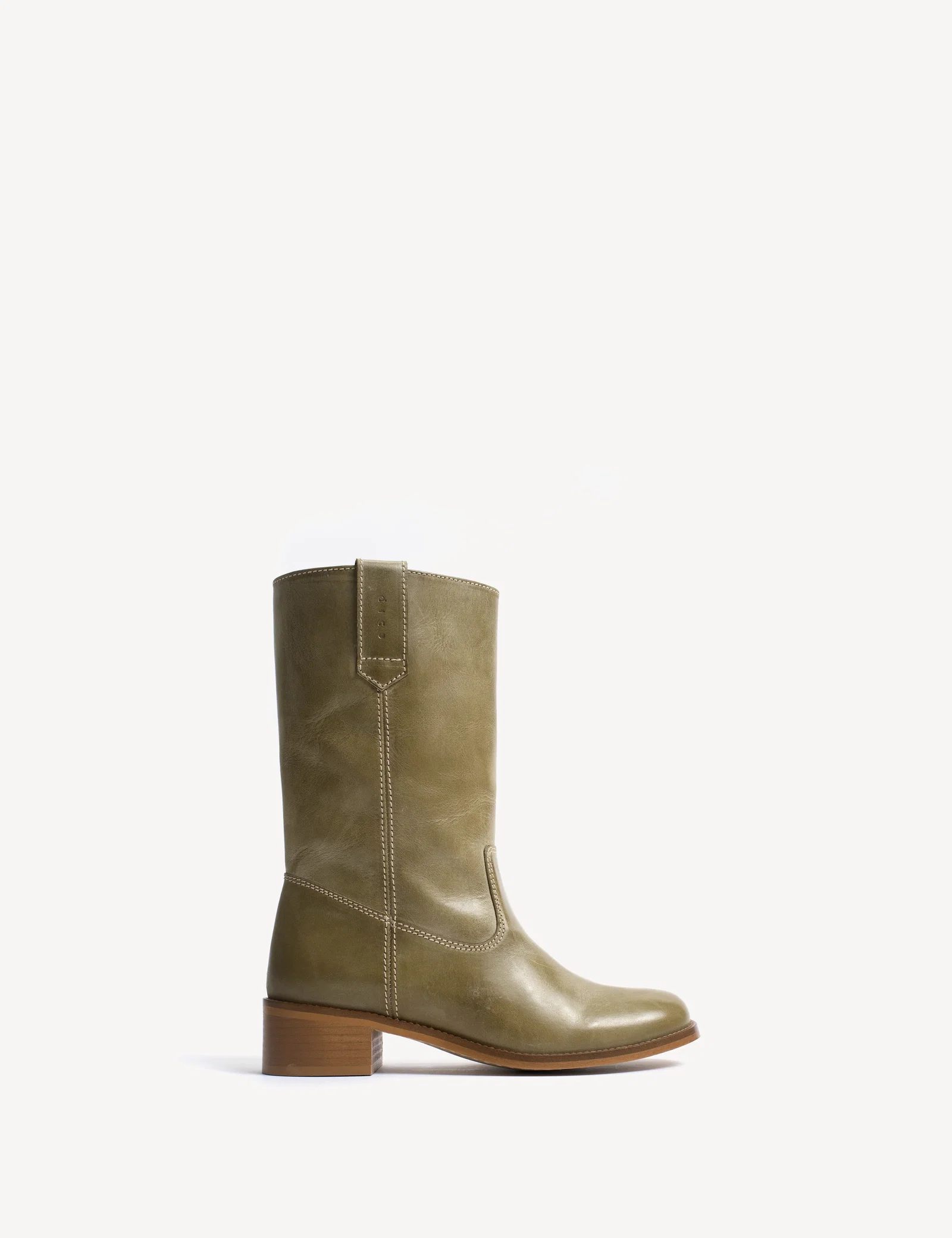 Image of Julia Gaucho Boot In Green Escovado Leather