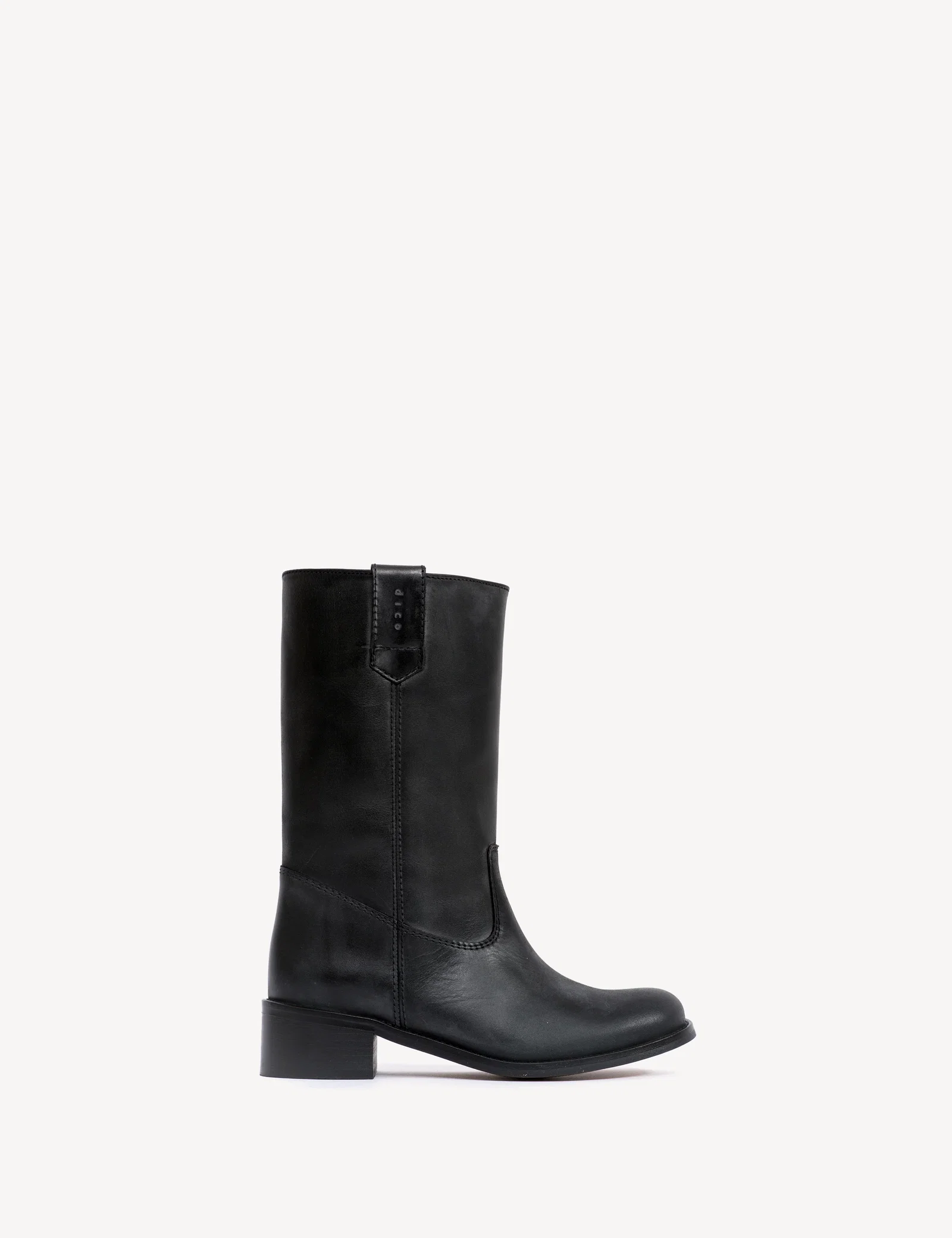Image of Julia Gaucho Boot In Charcoal Black Escovado Leather