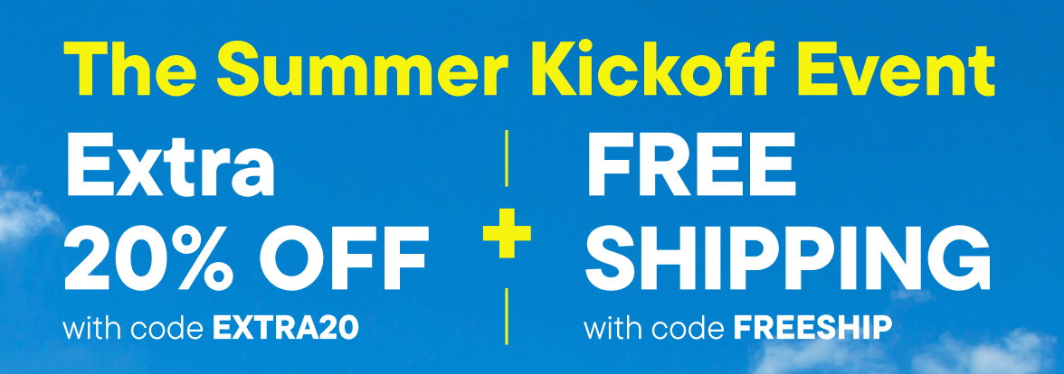 Get an Extra 20% off with code EXTRA20 + Free Shipping with code FREESHIP