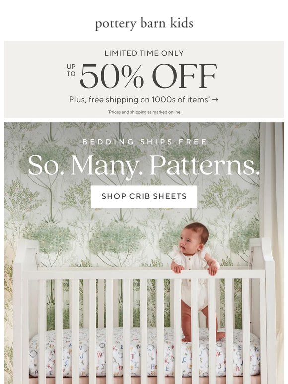 Pottery Barn Kids: A crib sheet for every nursery 🦁🐻🦊 | Milled
