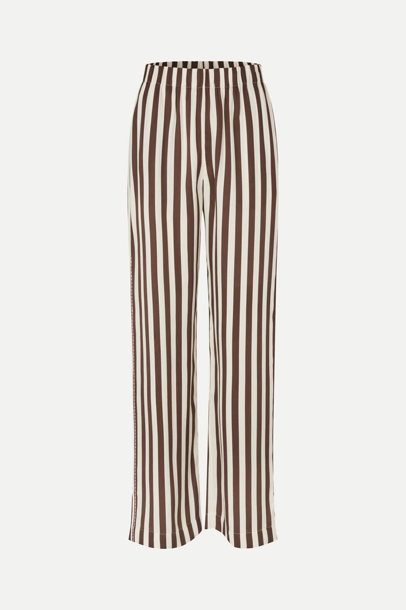 Elasticated Long Pants - Ivory Stripes