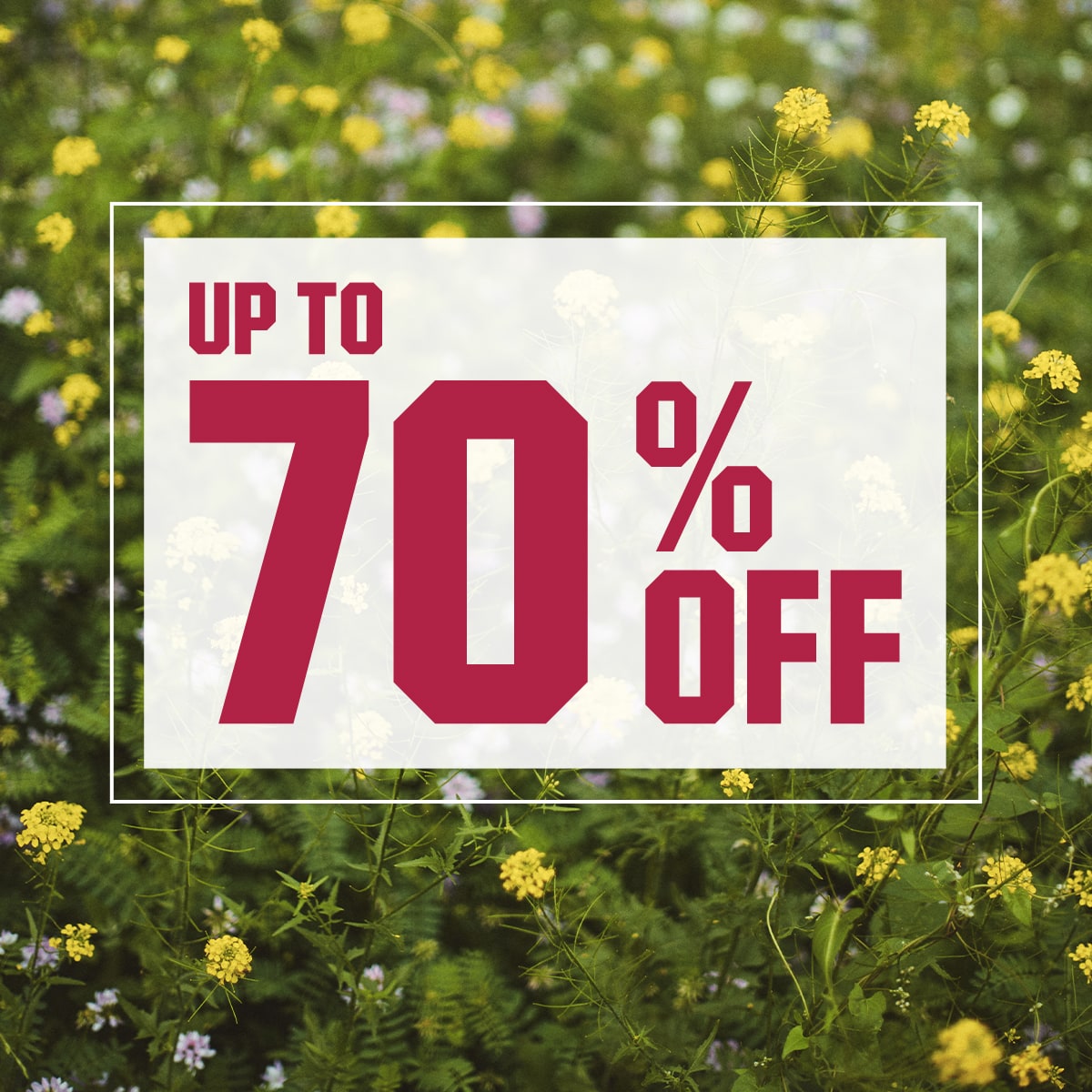  Up to 70% Off.