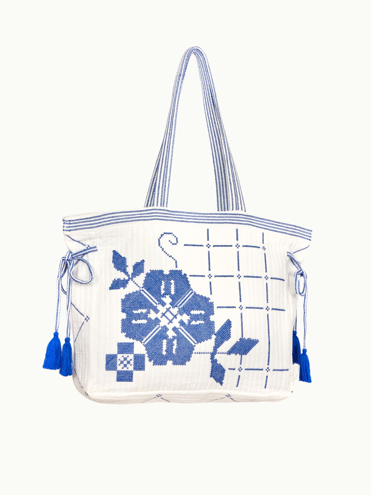 Laney Quilted Bag - Ivory & Blue M.A.B.E  Regular price£135.00