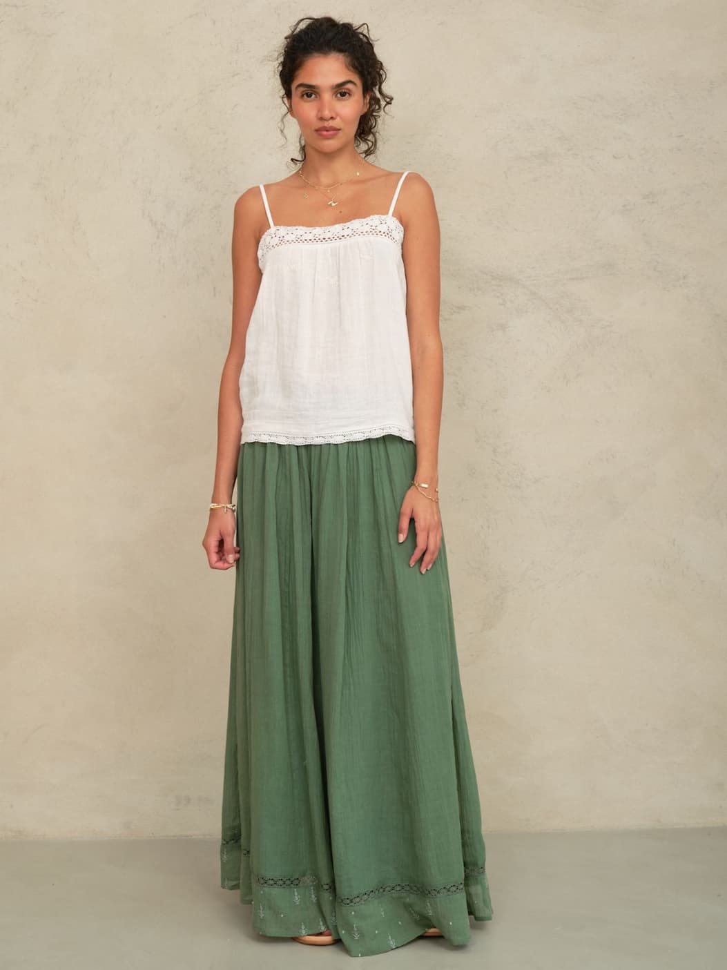 Seri Embroidered Maxi Skirt - Green M.A.B.E  Regular price£175.00