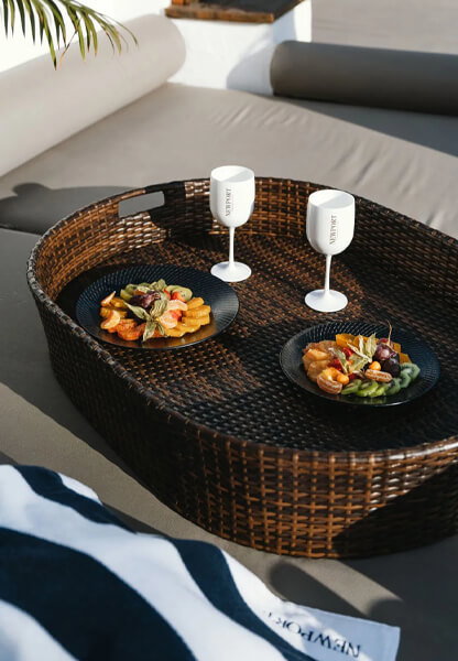 Floating Pool Tray Oval Brown