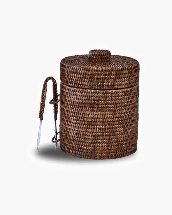 Antique Ice Bucket Rattan
