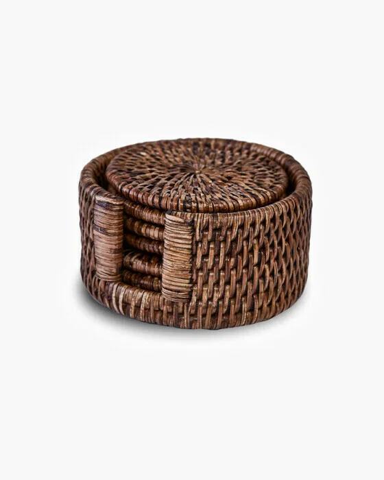 Antique Coasters Rattan 6-pack